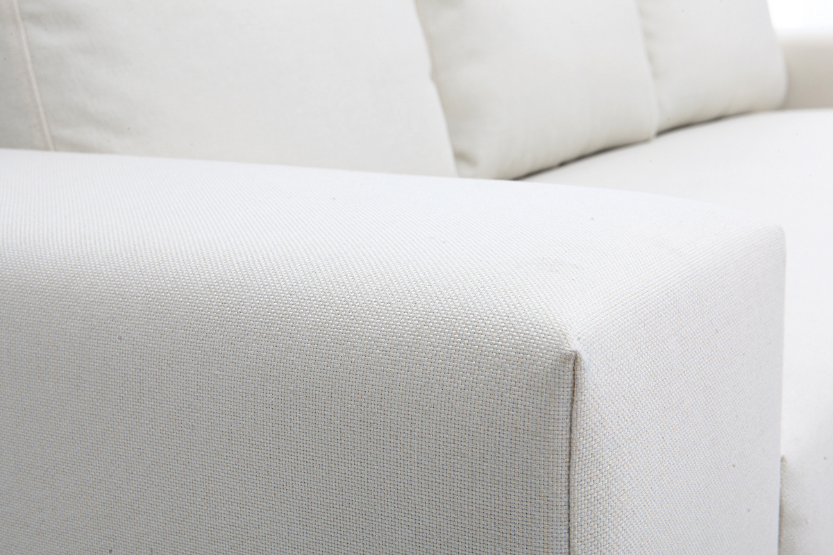 Design-Ecksofa Stoff 3-Sitzer Naturfarben DEAUVILLE