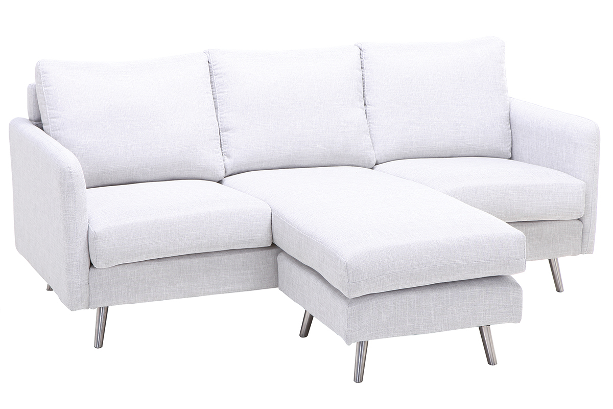 Design-Ecksofa verstellbar 3 Pltze bluliches Grau BART