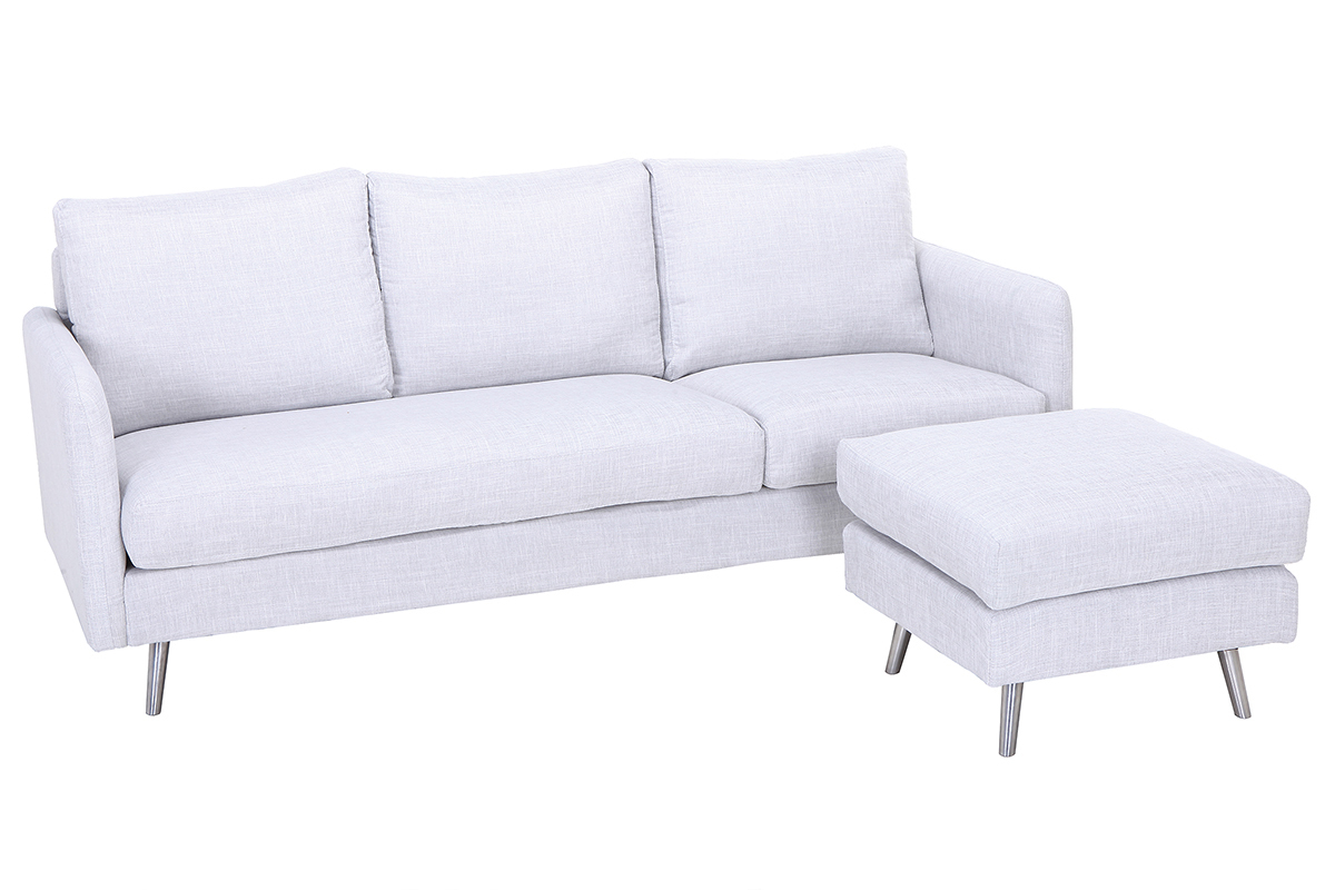 Design-Ecksofa verstellbar 3 Pltze bluliches Grau BART