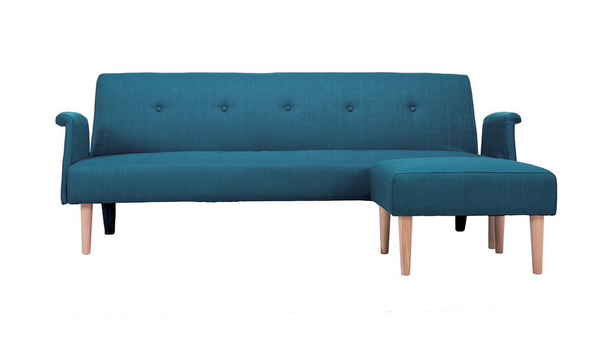 Design-Ecksofa verstellbar Blau OSCAR