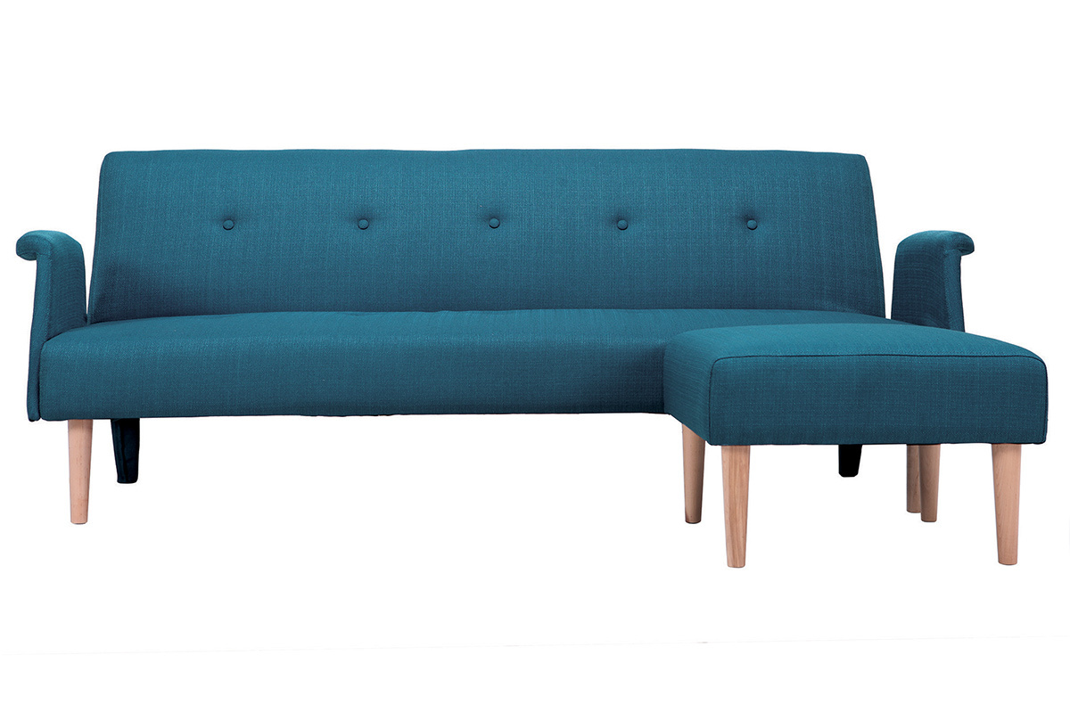 Design-Ecksofa verstellbar Blau OSCAR