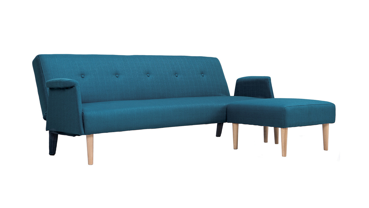 Design-Ecksofa verstellbar Blau OSCAR