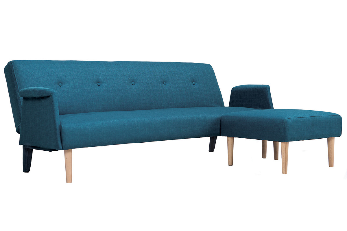 Design-Ecksofa verstellbar Blau OSCAR