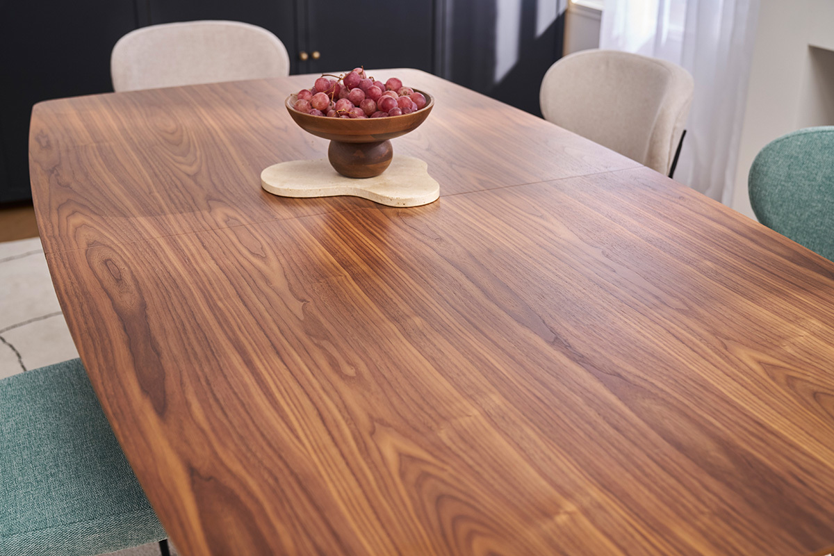 Design-Esstisch ausziehbar Nussbaum L180-230 FIFTIES