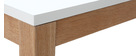 Design-Esstisch ausziehbar Weiß Füße Holz L180-260 DELAH