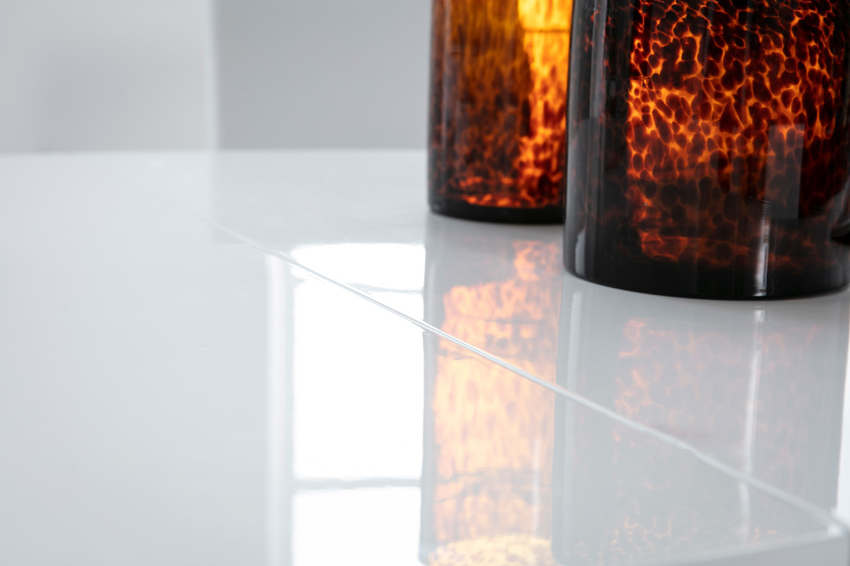 Design-Esstisch ausziehbar Wei L160-200 CLEONES