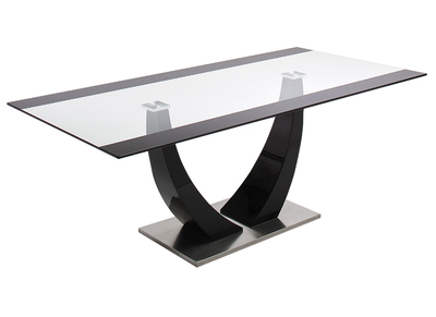 Design-Esstisch Glas und schwarz lackiert 200cm PEARL - Design-Esstisch Glas und schwarz lackiert 200cm PEARL