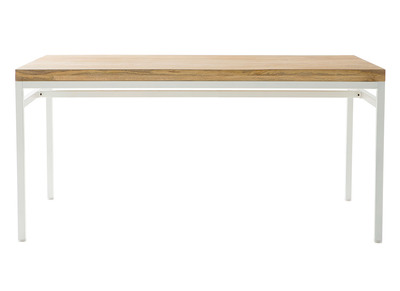 Design-Esstisch Mangoholz und Metall Wei&szlig; 160 cm BOHO
