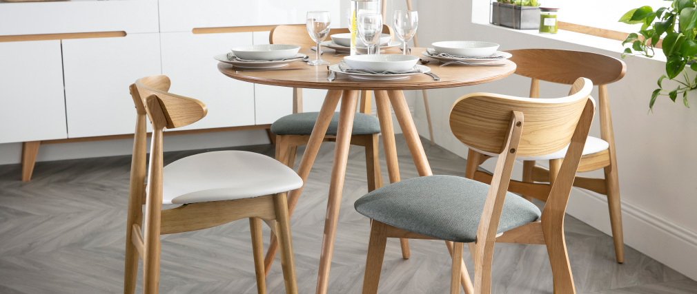 Design-Esstisch rund Eschenholz D90 ARTIK - Miliboo