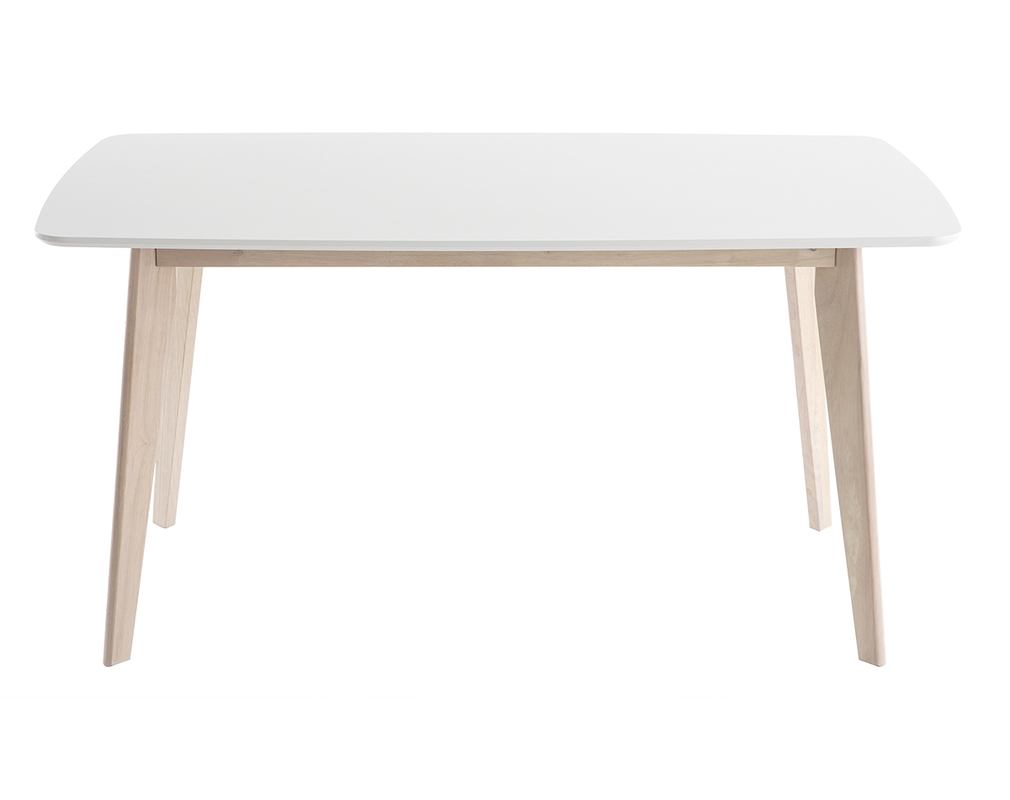 Design Esstisch Weiss Und Helles Holz L150 Leena Miliboo