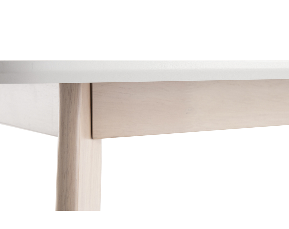 Design Esstisch Weiss Und Helles Holz L150 Leena Miliboo