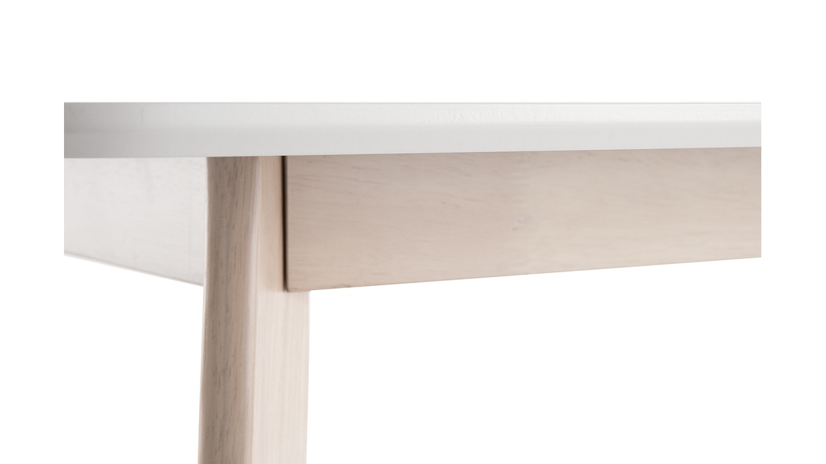Design-Esstisch Weiß und helles Holz L150 LEENA