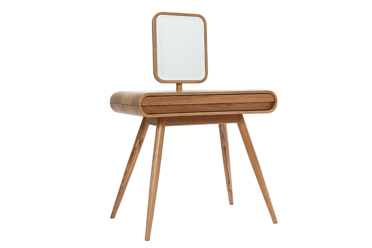 Design-Frisiertisch Eschenholz mit Spiegel - BJORG