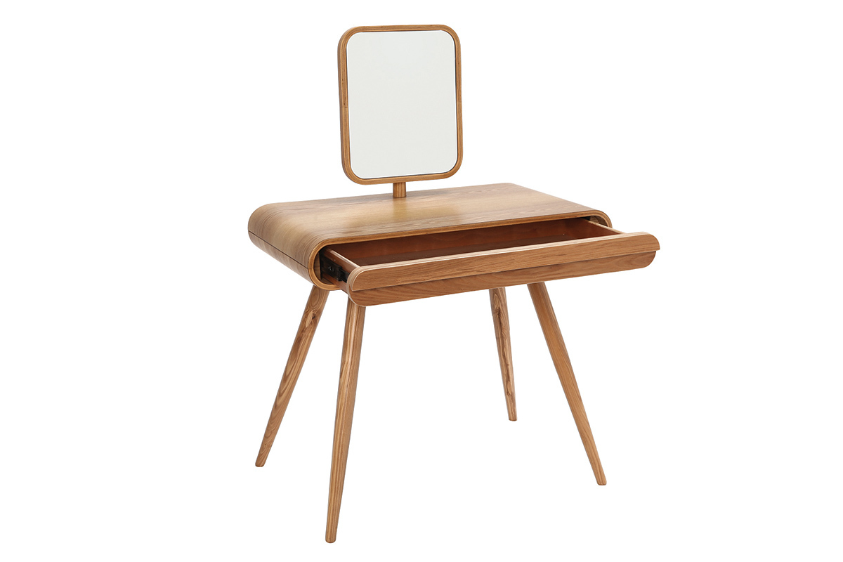 Design-Frisiertisch Eschenholz mit Spiegel - BJORG
