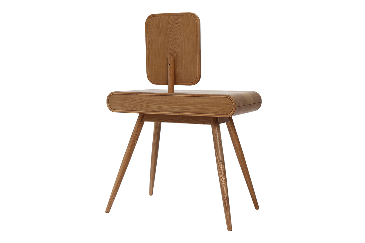 Design-Frisiertisch Eschenholz mit Spiegel - BJORG