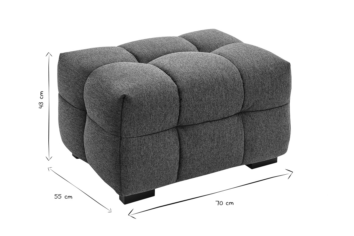 Design-Fuhocker aus dunkelblauem strukturiertem Samteffektstoff CORTO