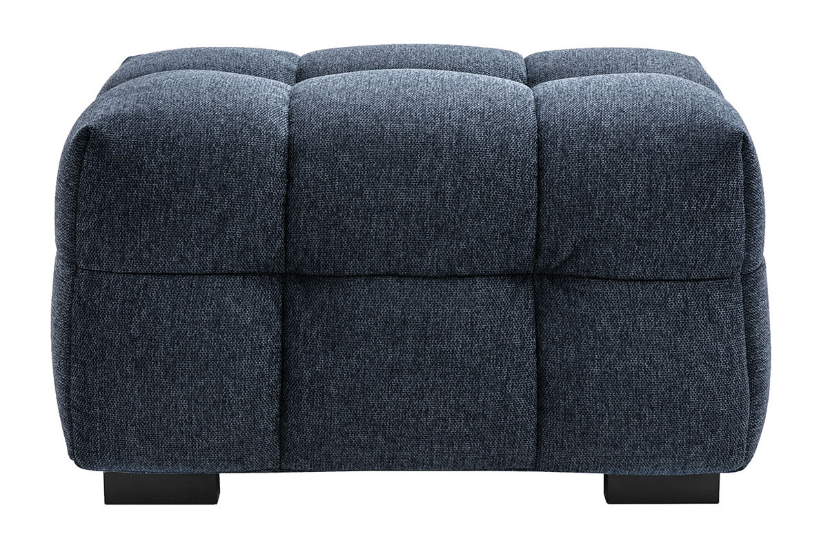 Design-Fuhocker aus dunkelblauem strukturiertem Samteffektstoff CORTO