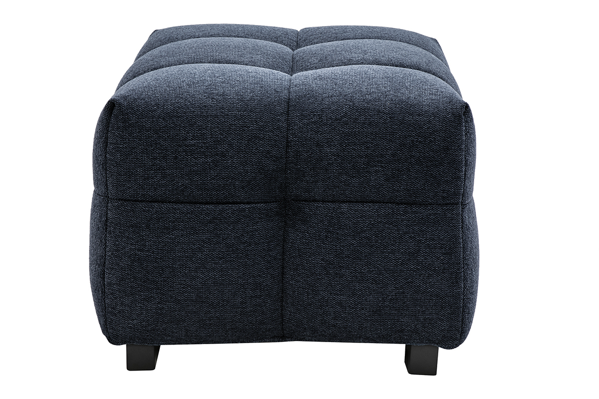 Design-Fuhocker aus dunkelblauem strukturiertem Samteffektstoff CORTO