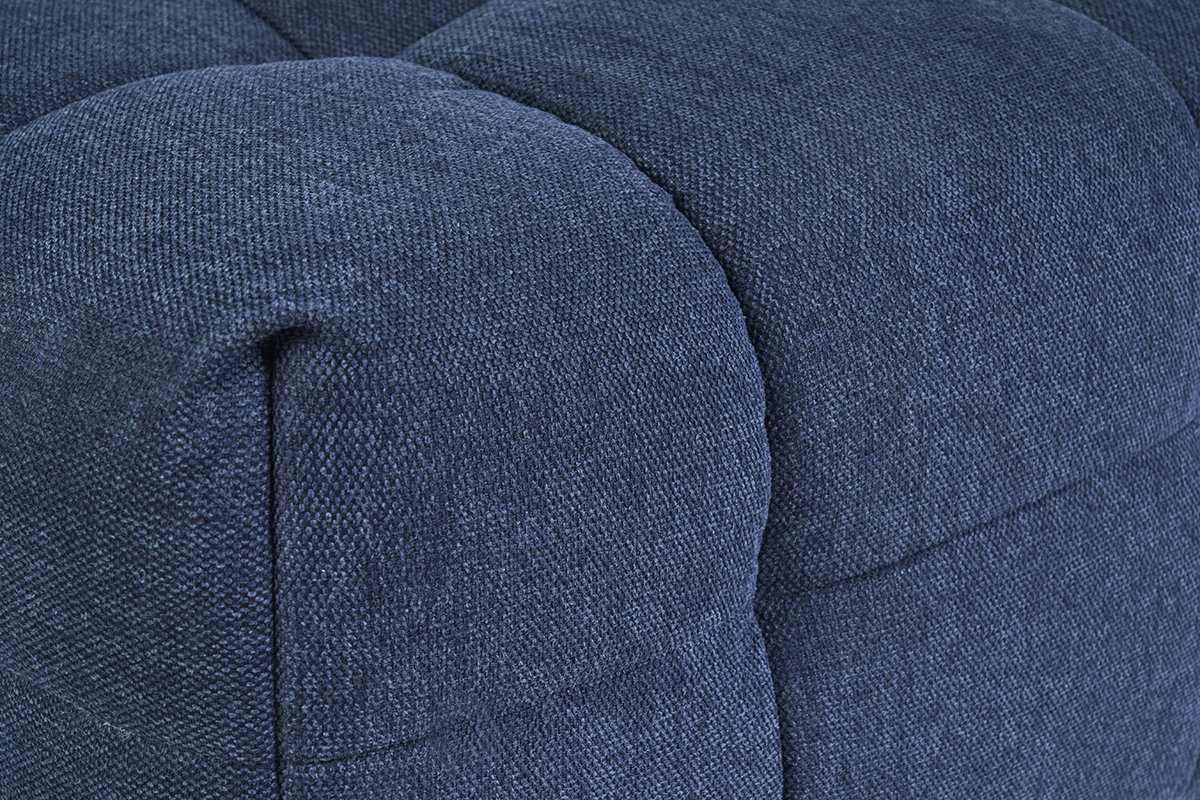 Design-Fuhocker aus dunkelblauem strukturiertem Samteffektstoff CORTO