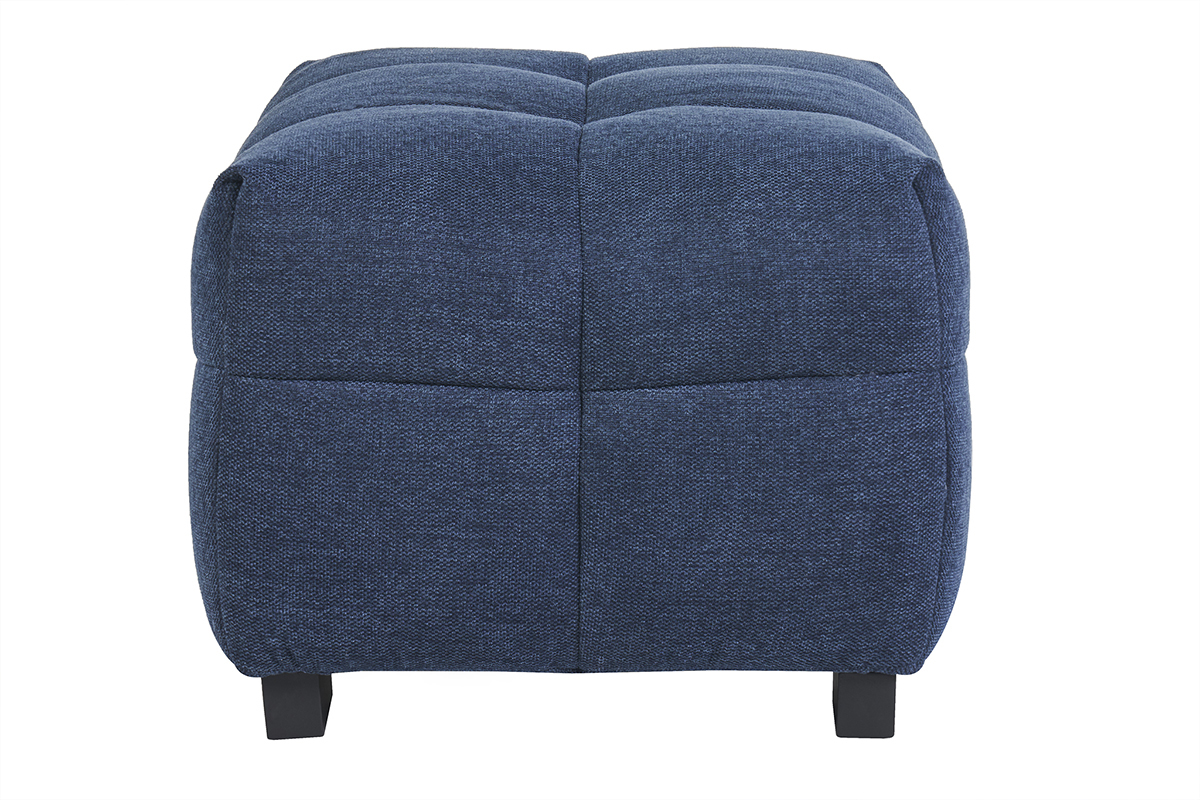 Design-Fuhocker aus dunkelblauem strukturiertem Samteffektstoff CORTO