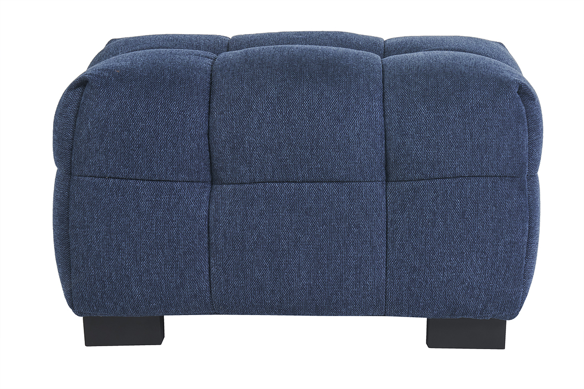 Design-Fuhocker aus dunkelblauem strukturiertem Samteffektstoff CORTO