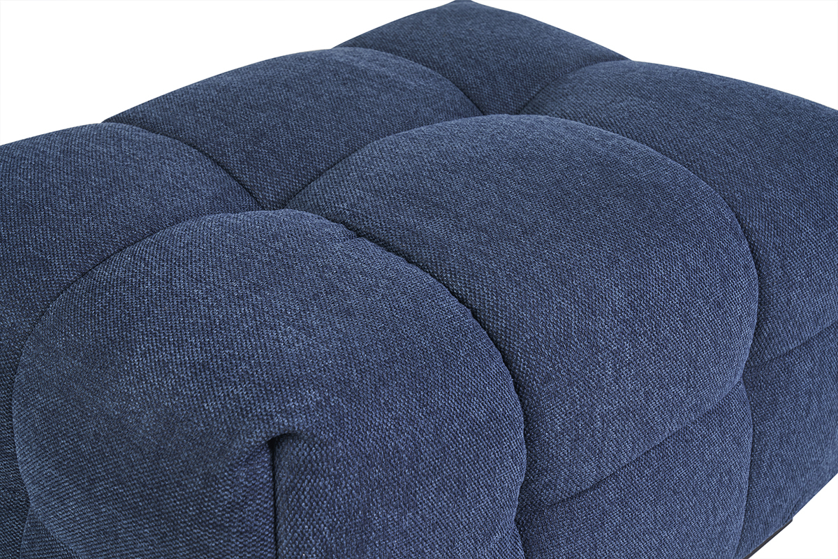 Design-Fuhocker aus dunkelblauem strukturiertem Samteffektstoff CORTO
