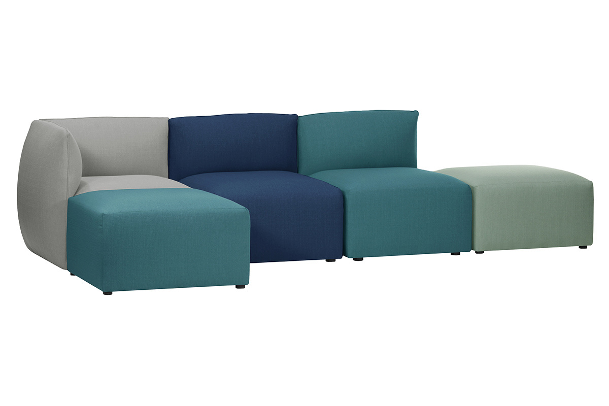 Design-Fusttze Stoff Grau MODULO