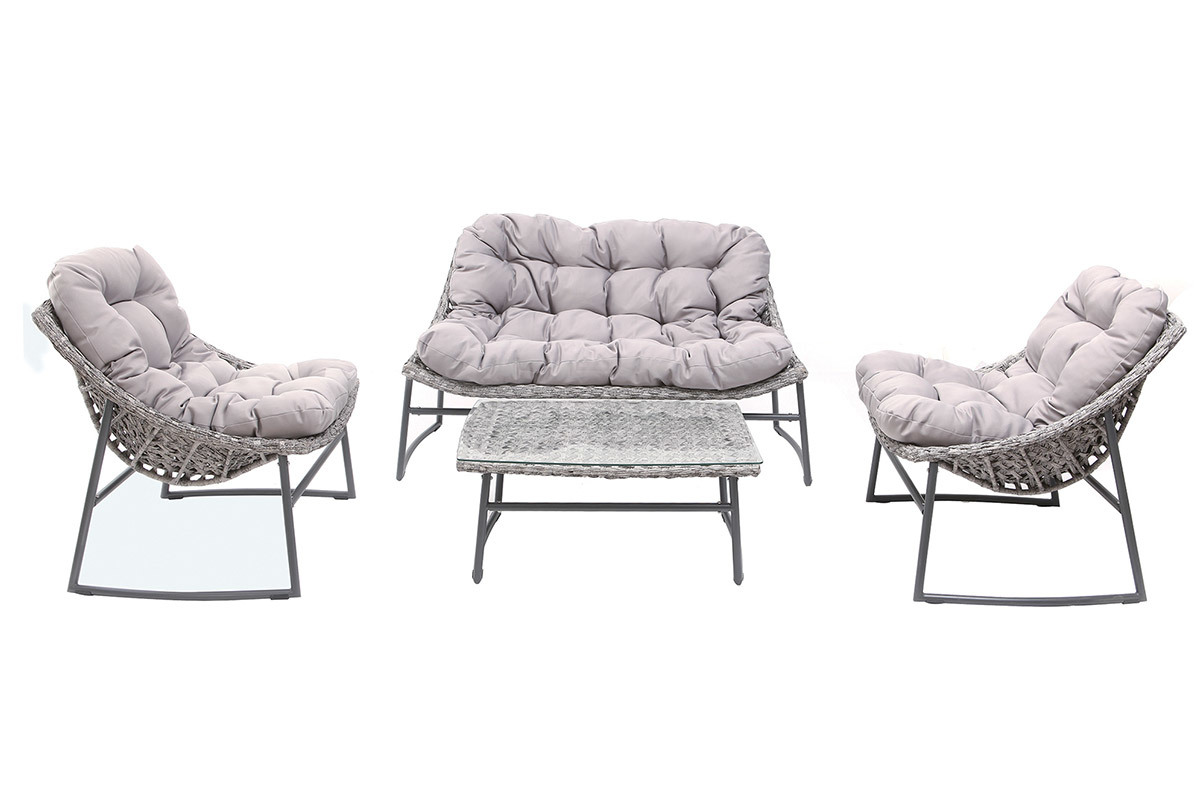 Design-Gartenmbelgarnitur Grau COMFY