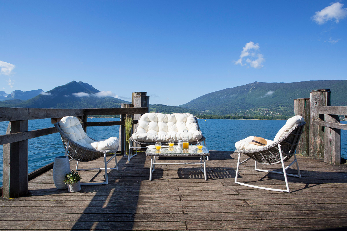 Design-Gartenmbelgarnitur Grau COMFY
