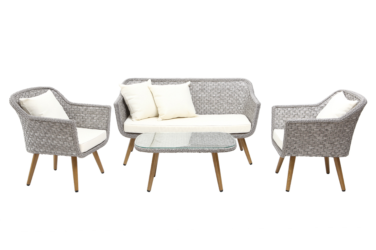 Design-Gartenmbelgarnitur Grau skandinavisch AJACCIO