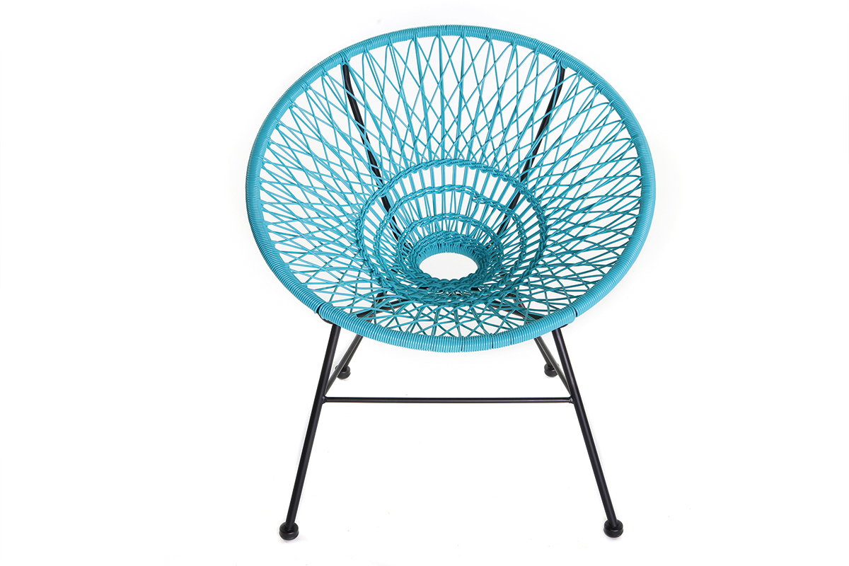 Design-Gartensessel ARANGO aus trkisfarbenem Kunststoffgeflecht