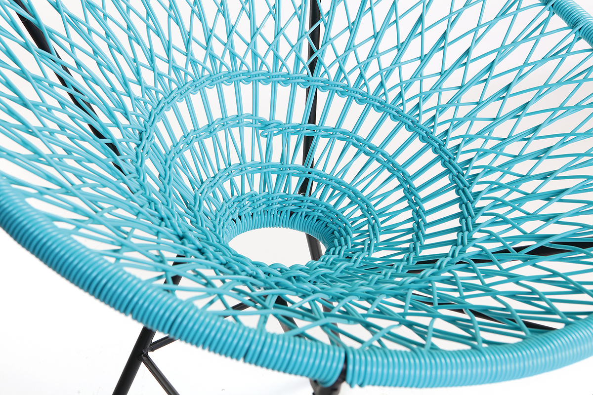 Design-Gartensessel ARANGO aus trkisfarbenem Kunststoffgeflecht