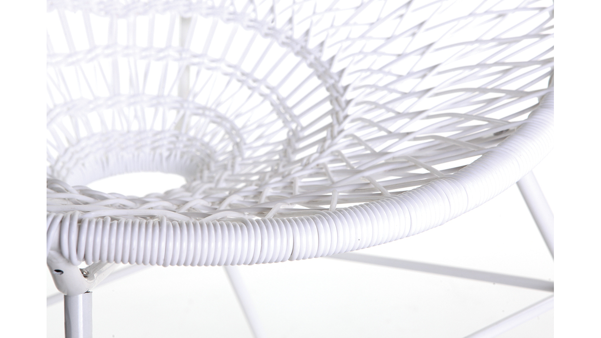 Design-Gartensessel ARANGO aus weiem Kunststoffgeflecht