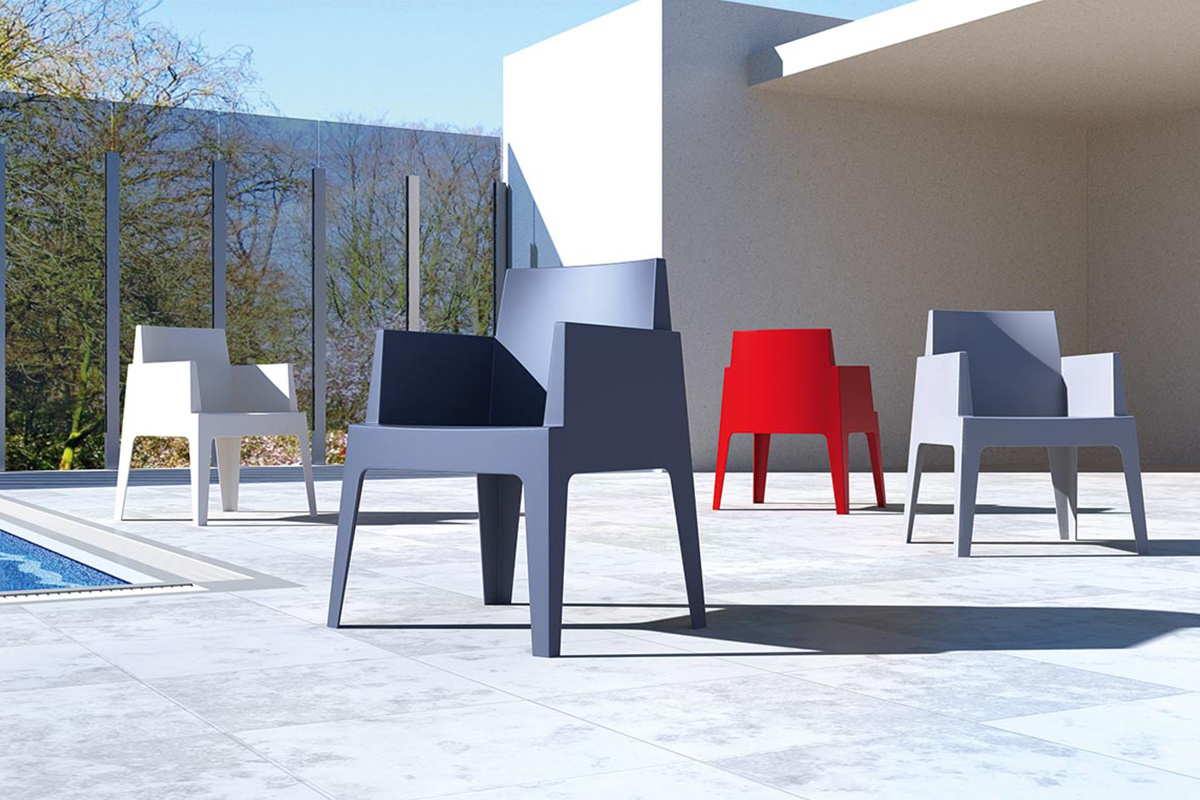 Design-Gartenst�hle Rauchgrau 4er-Set LALI