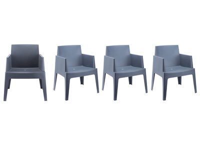 Design-Gartenst&uuml;hle Rauchgrau 4er-Set LALI