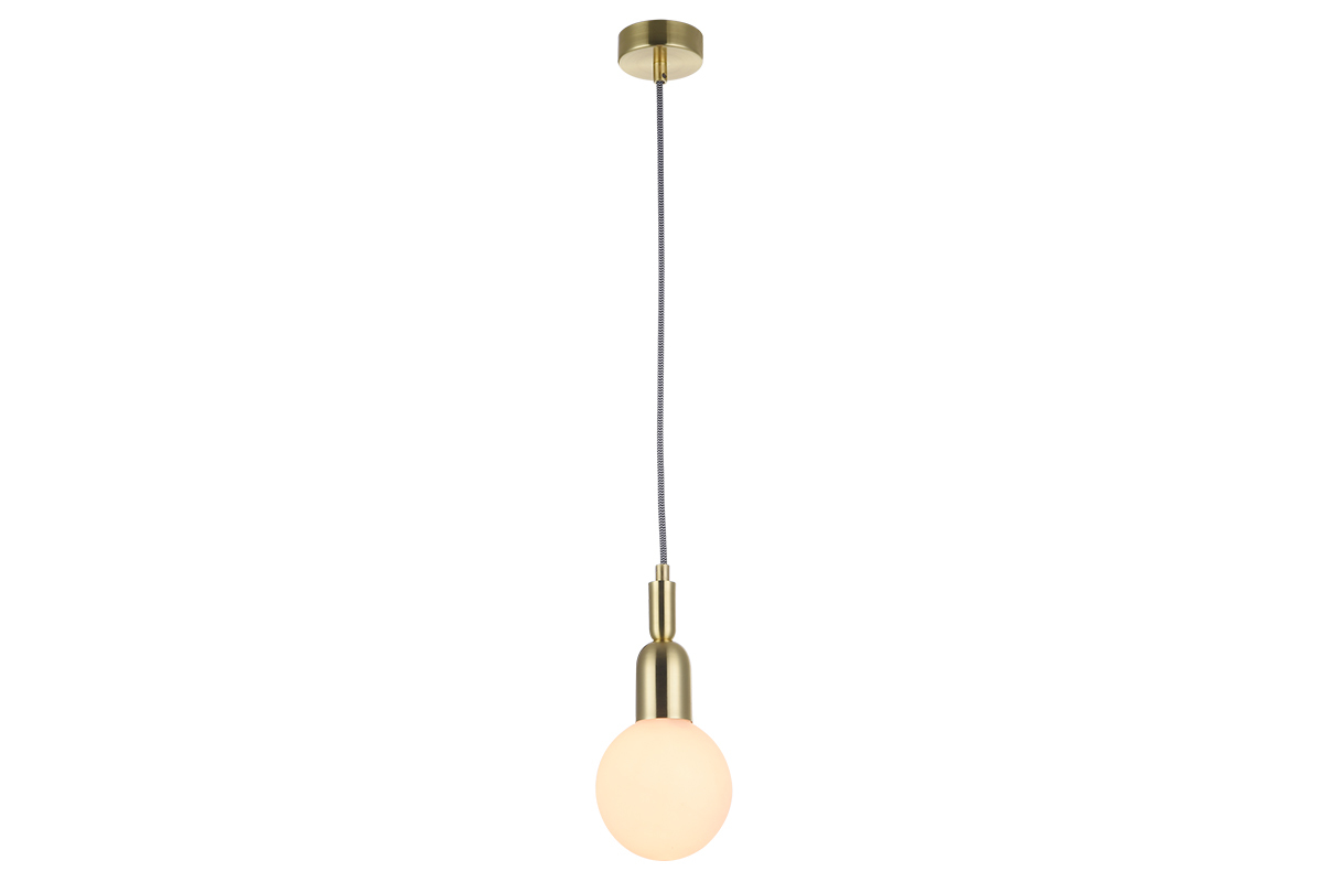 Design H�ngelampe Metall Messing mit Glasbirne BULB