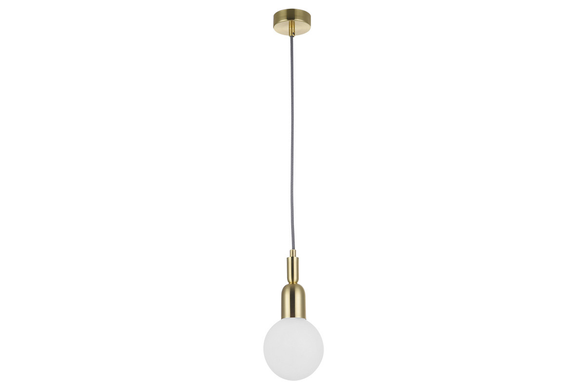 Design H�ngelampe Metall Messing mit Glasbirne BULB