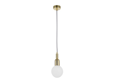 Design H&auml;ngelampe Metall Messing mit Glasbirne BULB