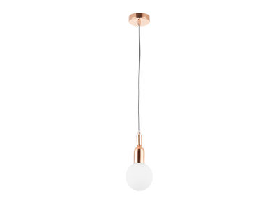 Design H&auml;ngelampe Metall Rotgold mit Glasbirne BULB