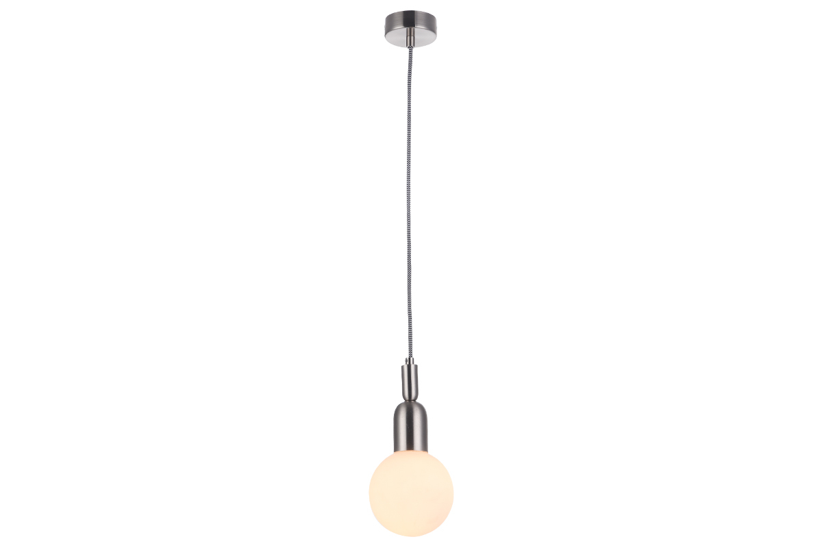Design H�ngelampe Metall verchromt mit Glasbirne BULB