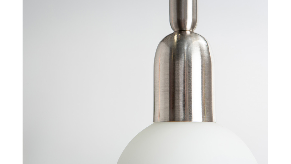 Design Hngelampe Metall verchromt mit Glasbirne BULB