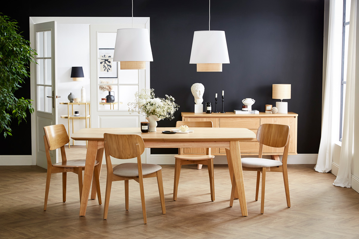 Design-Hngeleuchte aus zwei Materialien Bast und weie Baumwolle D40 cm JUME
