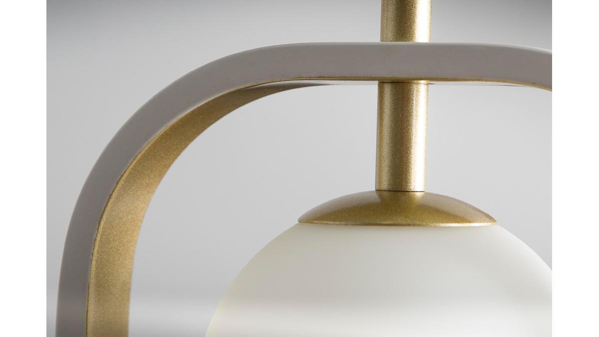 Design-Hngeleuchte Glas und Metall goldfarben AVOLO