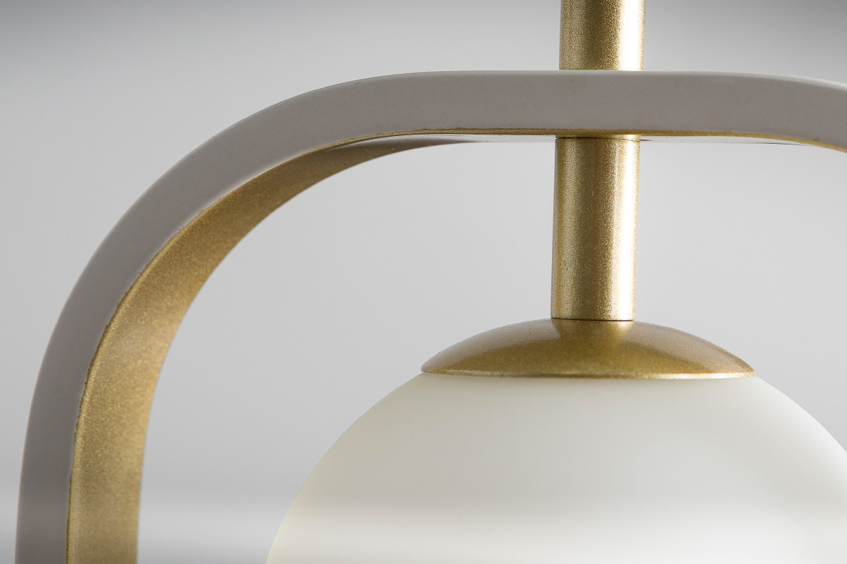 Design-H�ngeleuchte Glas und Metall goldfarben AVOLO