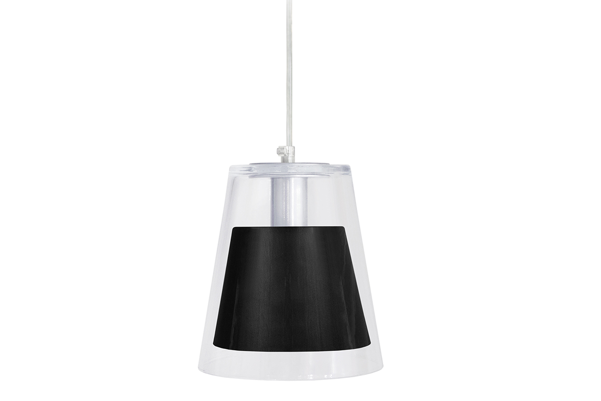 Design-Hngeleuchte Glas und Schwarz ACROSS