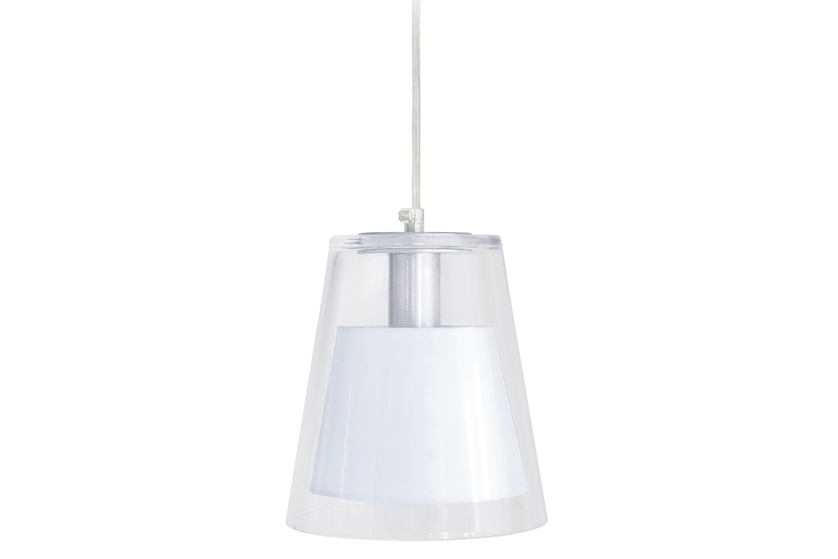 Design-Hngeleuchte Glas und Wei ACROSS