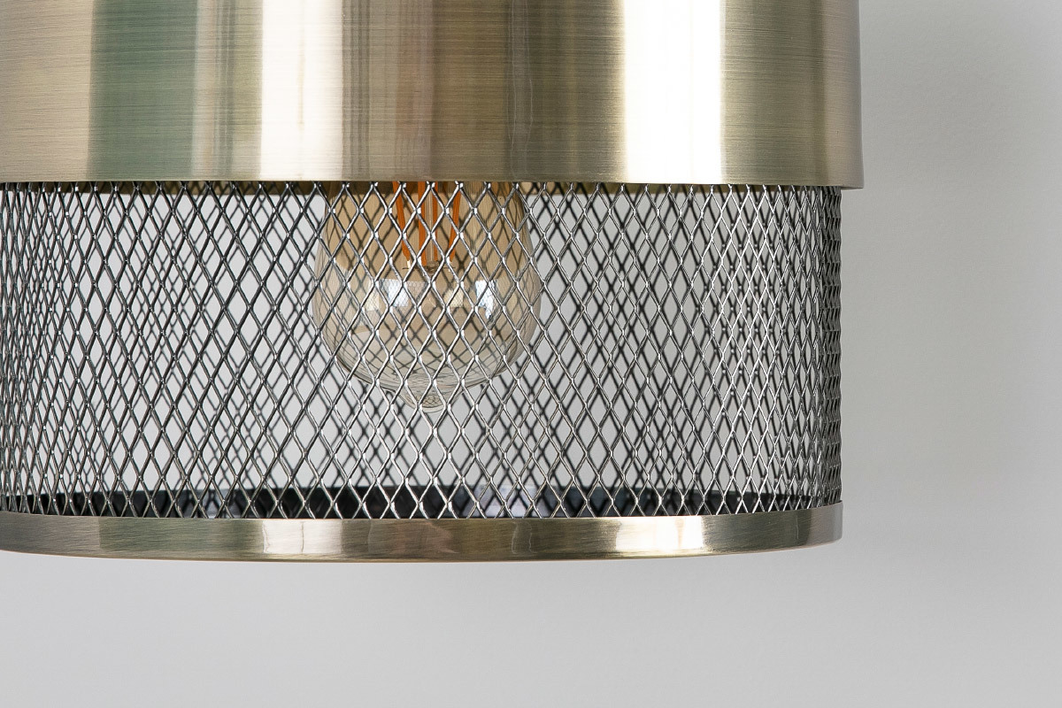 Design-Hngeleuchte Metall Goldfarben und Schwarz RING