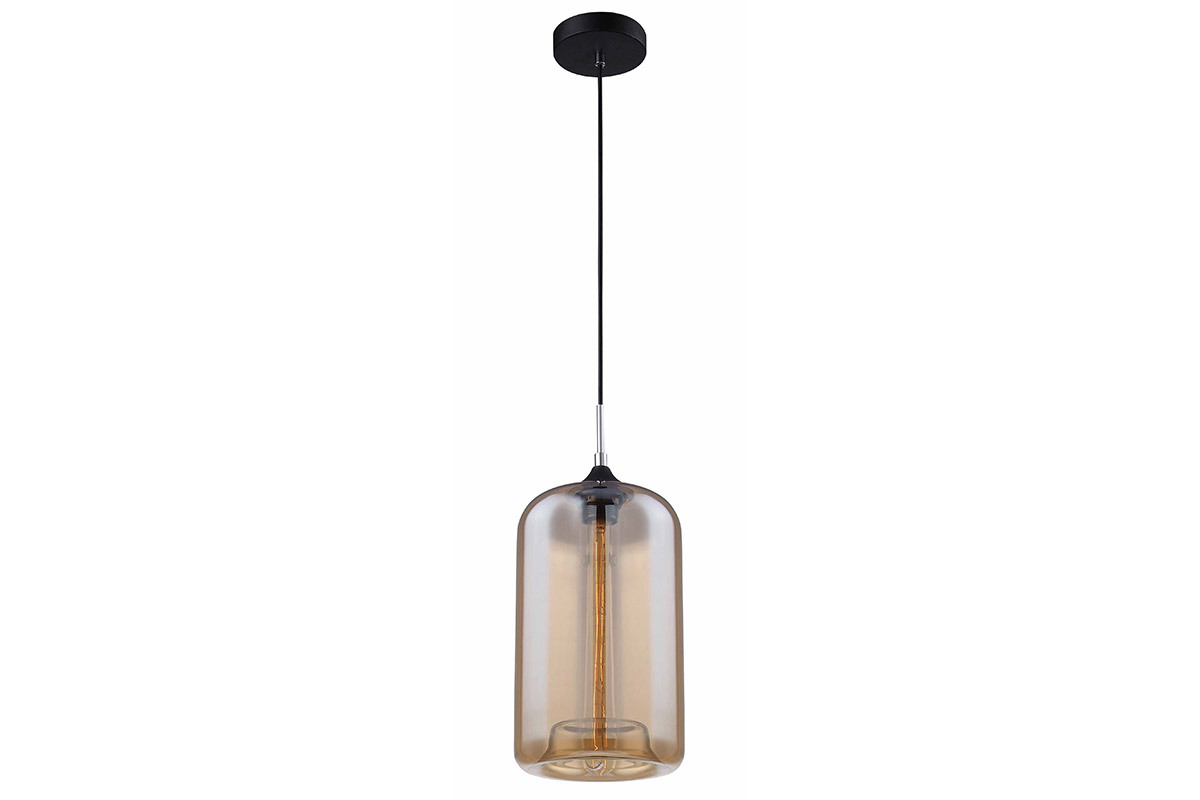 Design-Hngeleuchte MILAN aus mundgeblasenem Rauchglas