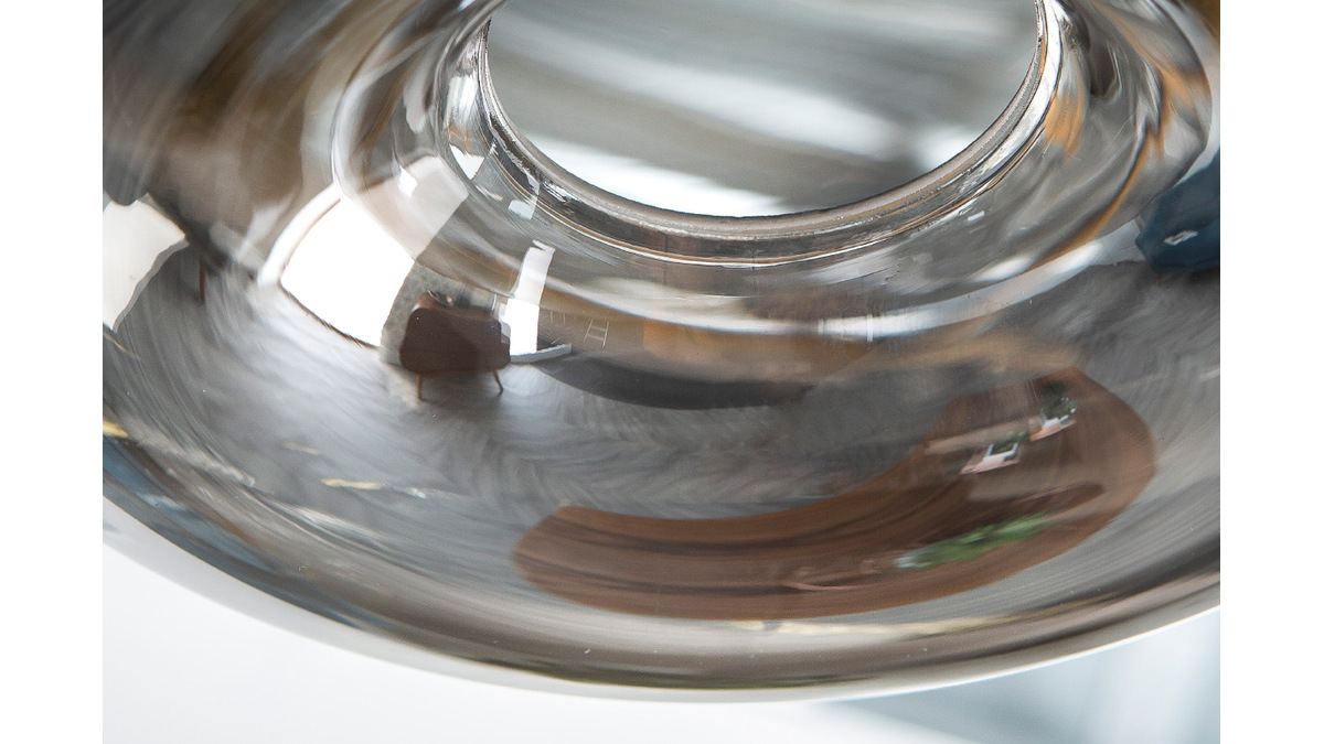 Design-Hängeleuchte MISTIC aus transparent schwarzem, mundgeblasenem Glas