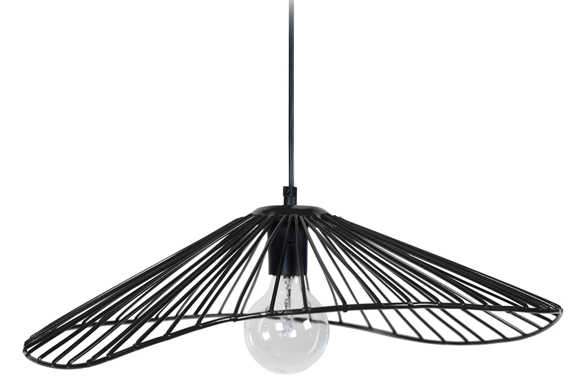 Design-Hngeleuchte Speichen Metall Schwarz MILADY